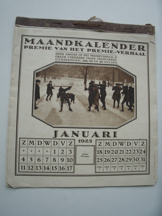 nn. - Maandkalender. Premie van het premie-verhaal.