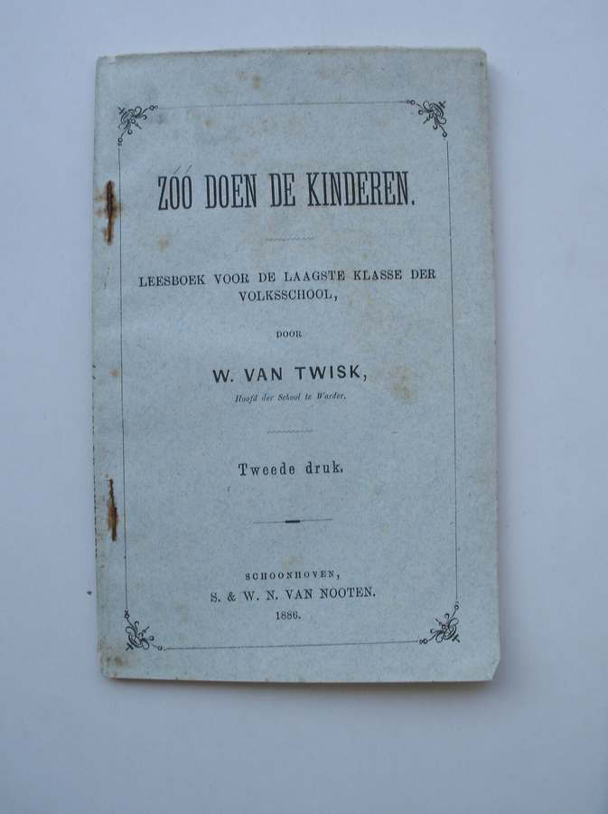 TWISK, W. VAN, (Hoofd der School te Warder) - Zoo doen de kinderen. Leesboek voor de laagste klasse der volksschool.