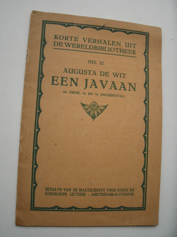 WIT, AUGUSTA DE, - Een Javaan.