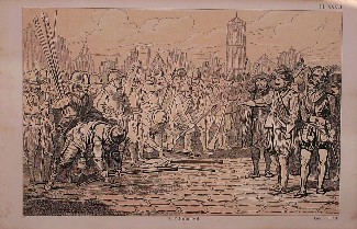 antique print (prent) - Afdanken der Waardgelders te Utrecht.