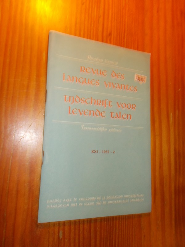 (ed.), - Revue des langues vivantes. Tijdschrift voor levende talen.