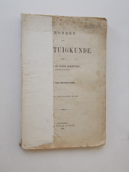 SANDE BAKHUYZEN, H.G. VAN DE, - Gronden der werktuigkunde.