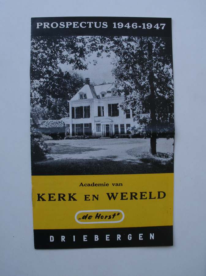 red. - Academie van Kerk en Wereld. Driebergen. Prospectus 1946-1947.