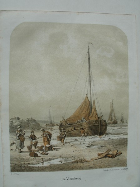 antique print (prent) - (Visserij) De Visscherij.