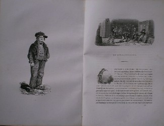 antique print (prent) - De straatjongen. Antique Print.