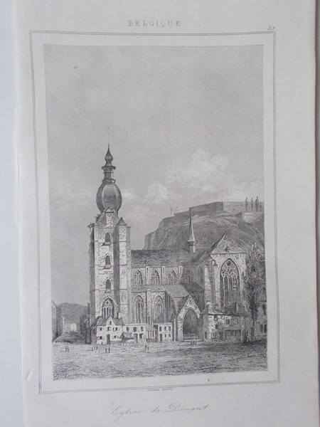 antique print (prent) - Eglise de Dinant.