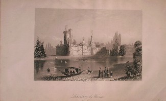 antique print (prent) - Laxenburg bij Wenen. (Wien).