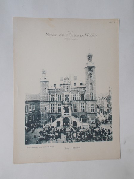antique print (prent) - Venlo. Stadhuis.