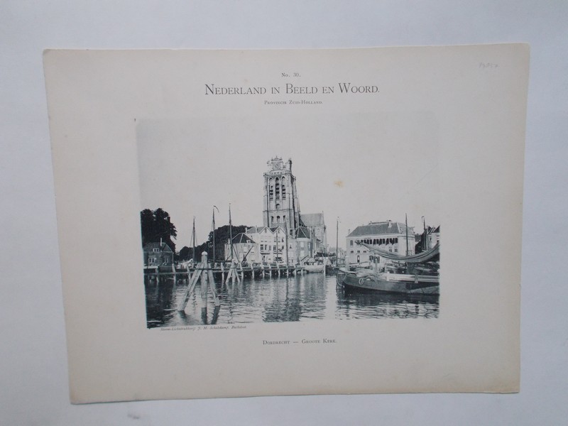 antique print (prent) - Dordrecht. Groote kerk.