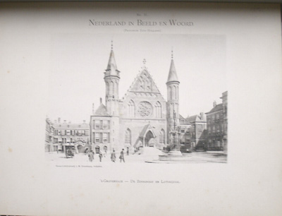 antique print (prent) - `s-Gravenhage. De binnenhof en loterijzaal.