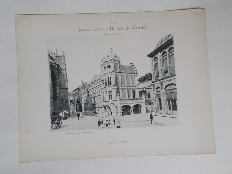 antique print (prent) - Arnhem. Stadhuis.