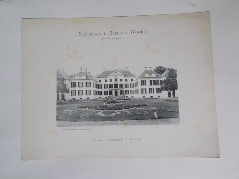 antique print (prent) - Apeldoorn. Koninklijk Paleis het Loo.