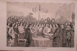 antique print (prent) - Vrede van Munster.