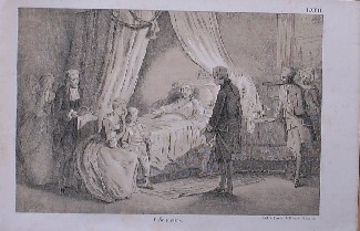 antique print (prent) - Laatste woorden van Princes Anna.
