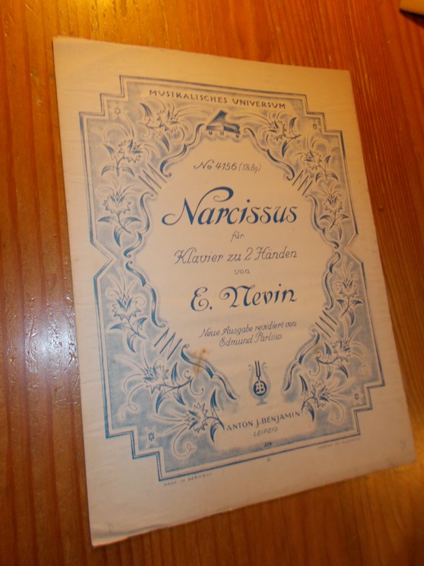 NEVIN, E., - Narcissus fuer Klavier zu 2 Haenden von E. Nevin.