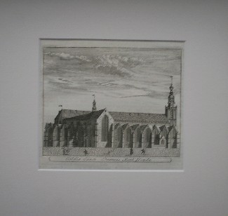 antique print (prent) - Ecclesia Sancti Joannis Bapt. Gouda.