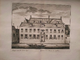 antique print (prent) - Alkmaar. Gesigt van het weeshuis. (Orphanage).