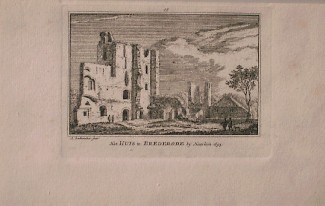 antique print (prent) - (Haarlem). Het huis te Brederode bij Haarlem 1695.