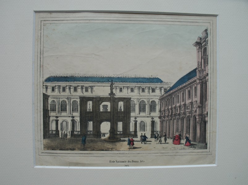 antique print (prent) - Ecole nationale des Beaux arts. Paris.