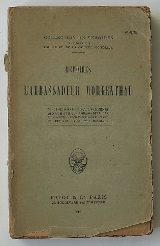 MORGENTHAU, H. DE, - Memoires.