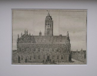 antique print (prent) - La maison de ville de Middelbourg. (Middelburg).