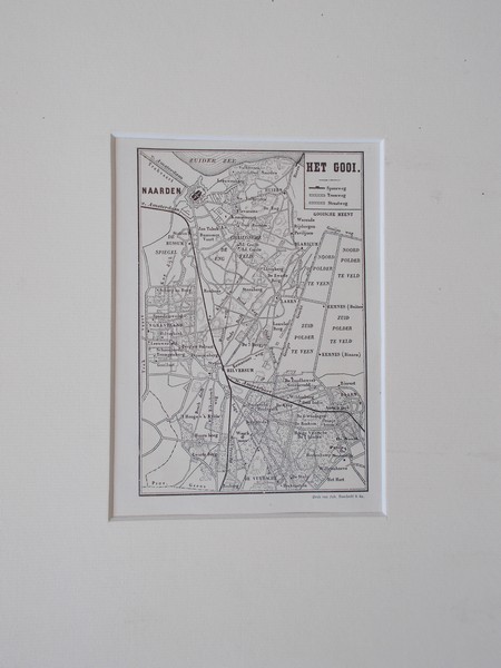 antique map (kaart). - Het Gooi. (Antique map of het Gooi).