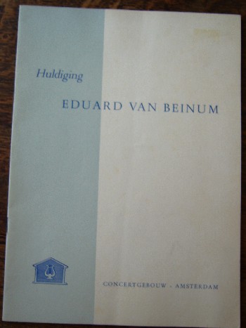 red. - (concertgebouw) Huldiging Eduard van Beinum.