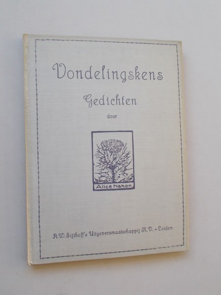 NAHON, ALICE, - Vondelingskens. Gedichten.