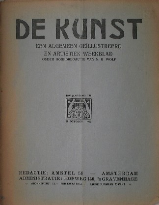 WOLF, N.H. (RED.), - De kunst. Een algemeen geillustreerd en artistiek weekblad.