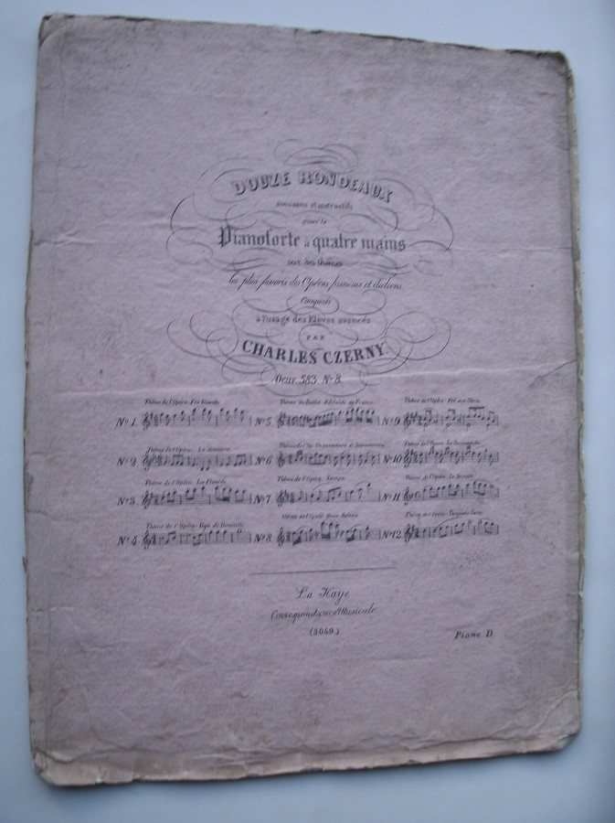CZERNY, CHARLES (CARL), - Douze rondeaux amusans et instructifs pour le pianoforte a quatre mains sur des themes les plus favoris des Operas francais