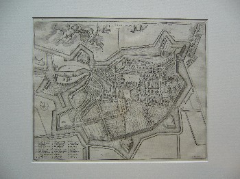 antique map (kaart). - De stad Goes. Antique map.