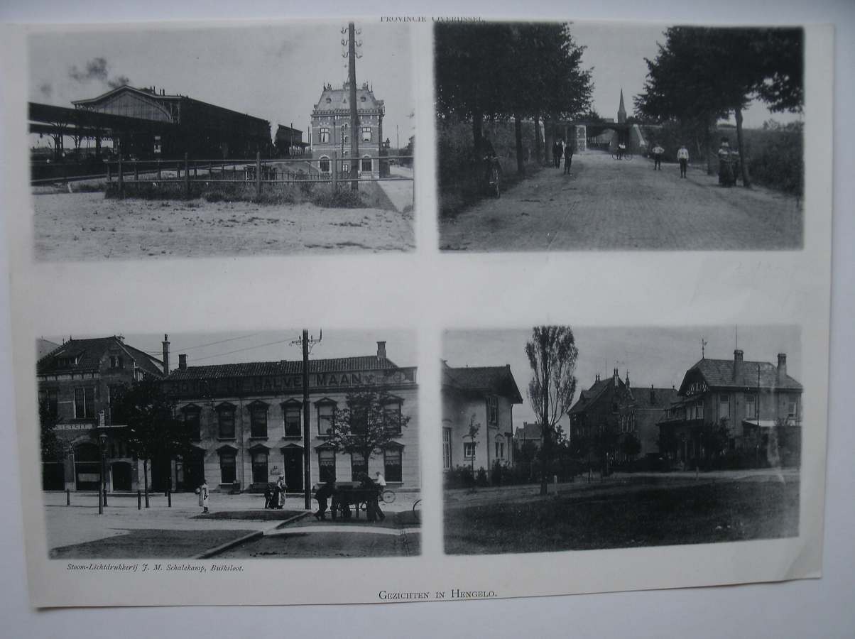 antique print (prent) - Gezichten in Hengelo.