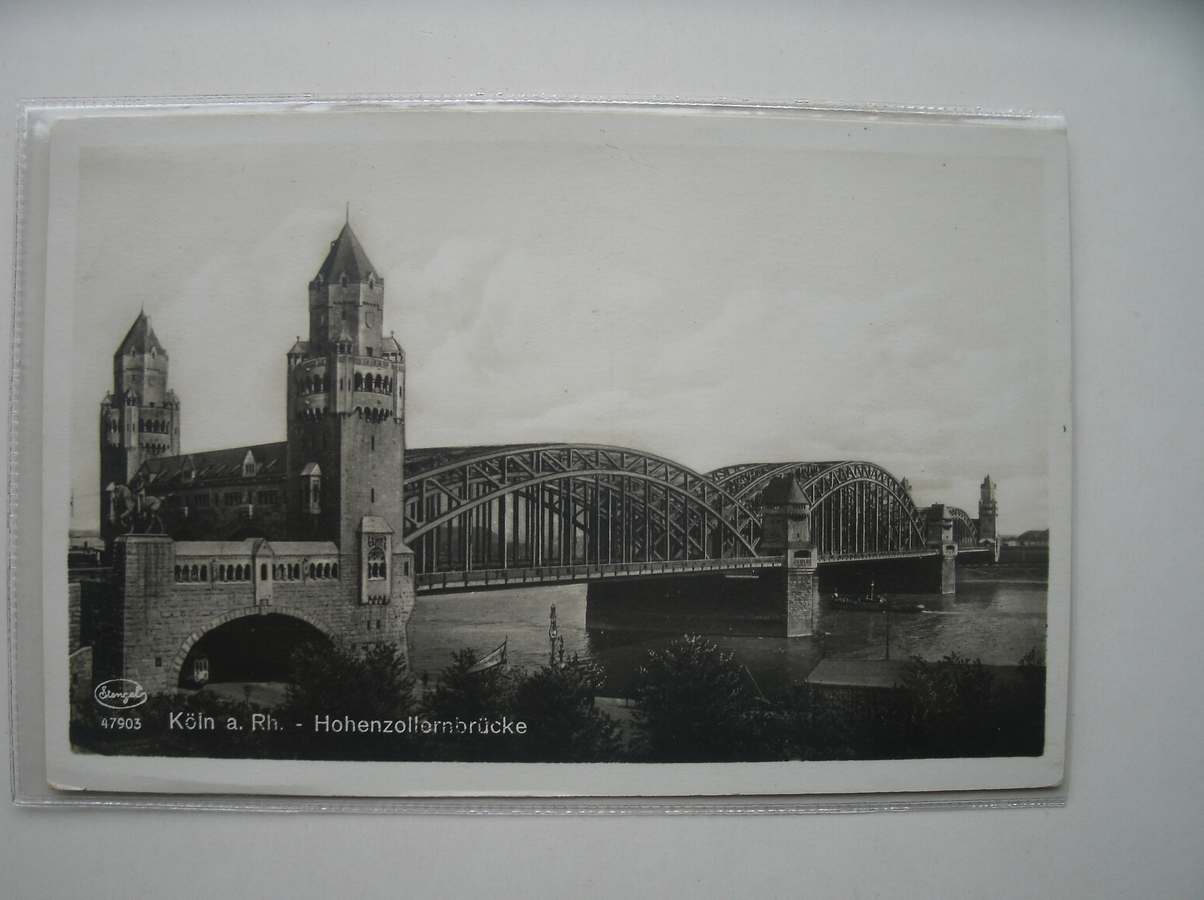 postcard. ansichtkaart. postkarte. - Koln a. Rh. Hohenzollernbrucke.