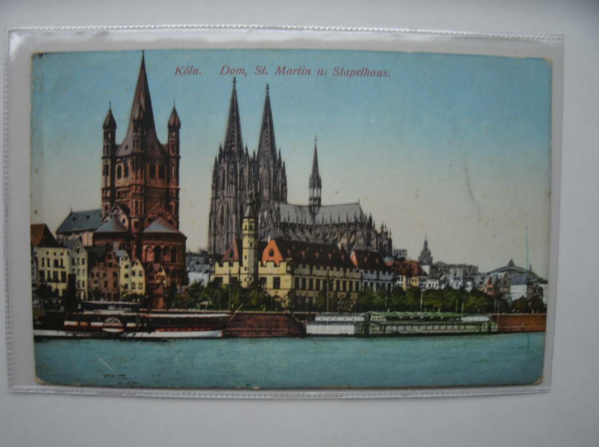 postcard. ansichtkaart. postkarte. - Koln. Dom, Str. Martin u. Stapelhaus.