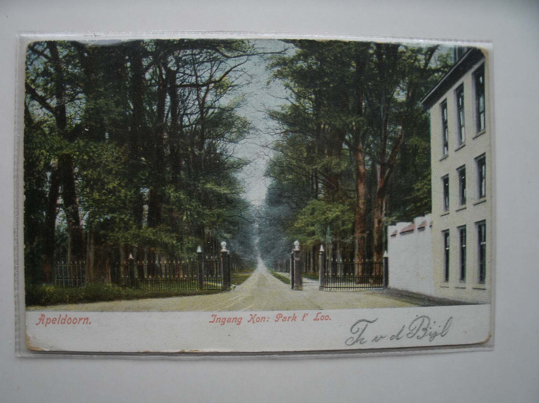 postcard. ansichtkaart. postkarte. - Apeldoorn. Ingang Kon. Park `t Loo.