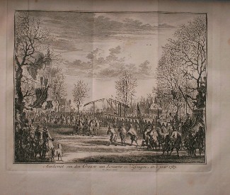 antique print (prent) - Aankomst van den Graave van Leicester te Vlissingen in `t jaar 1585.