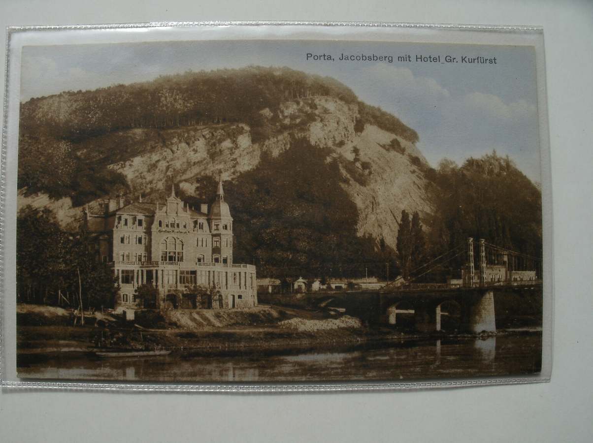 postcard. carte postale. postkarte. - Porta, Jacobsberg mit Hotel Gr. Kurfurst.
