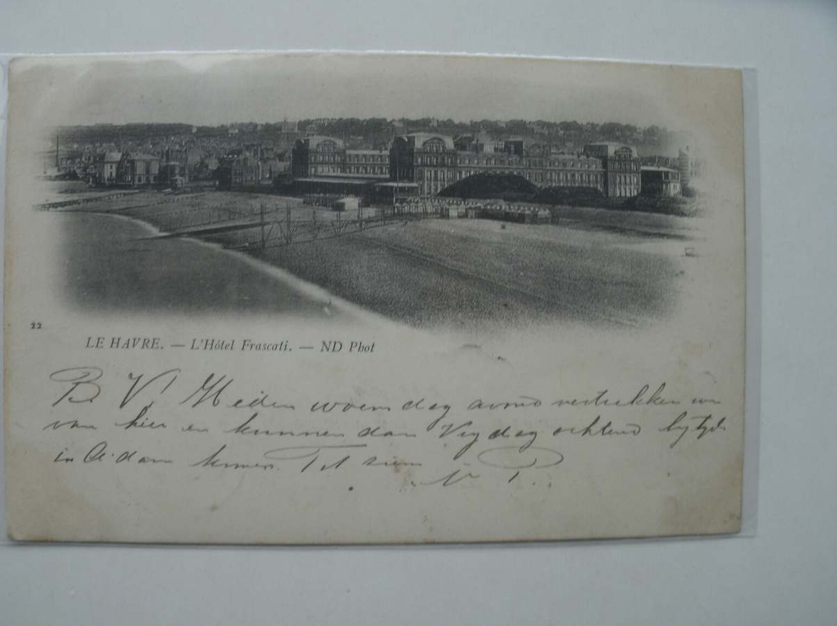 postcard. carte postale. postkarte. - Le Havre. L`hotel Frascati.