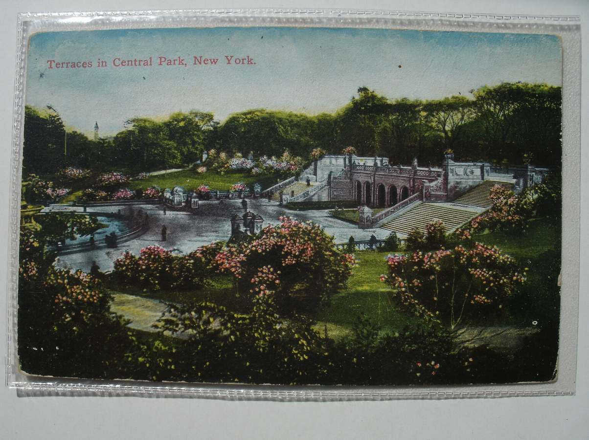 postcard. carte postale. postkarte. - Terraces in Central Park, New York.