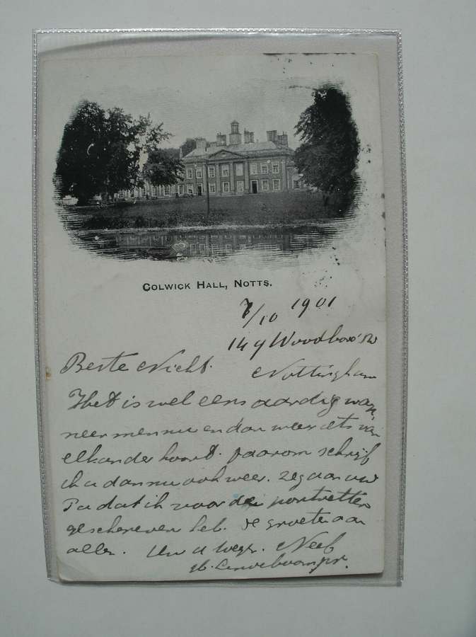 postcard. - Colwick Hall, Notts.