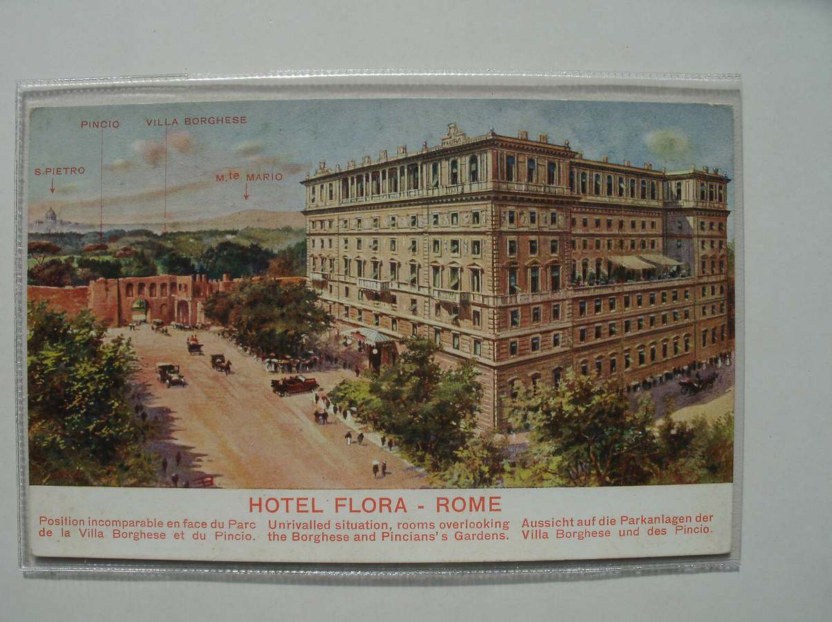 postcard. - Rome. Hotel Flora.