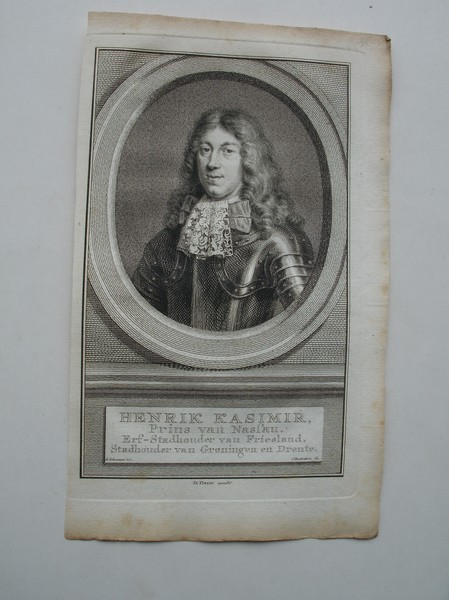 antique print (prent) - Henrik Kasimir, Prins van Nassau (..).