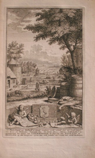 antique print (prent) - Het platteland van Holland. Den Haag, Rijnland, Delfland. Uit tegenwoordige staat van Holland.