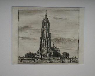 antique print (prent) - Nieuwe kerk, delft.
