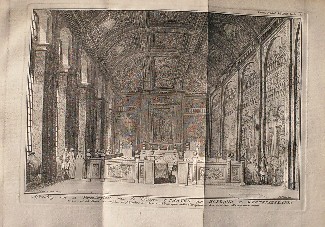 antique print (prent) - Afbeelding van de vergaderplaats van de heeren staaten van Holland en west-friesland.