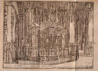antique print (prent) - Tombe des Princes d`Orange a Delft. (Oranjehuis)
