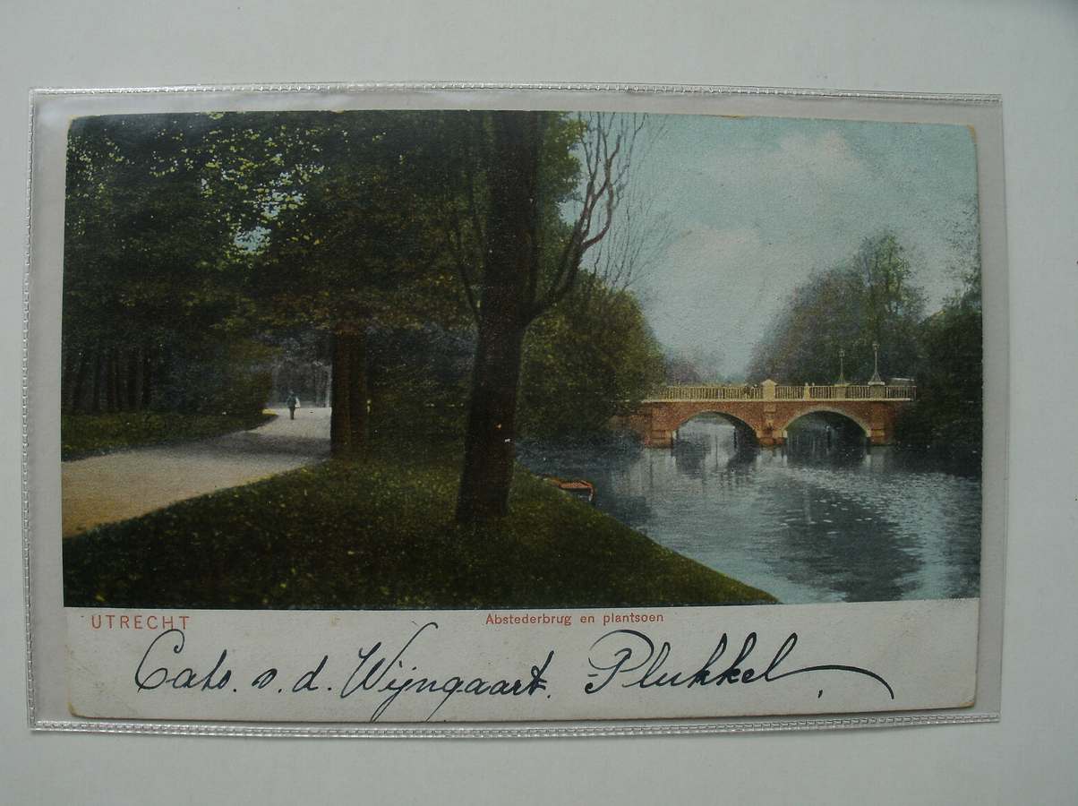 postcard. ansichtkaart. postkarte. - Utrecht. Abstederbrug en plantsoen.