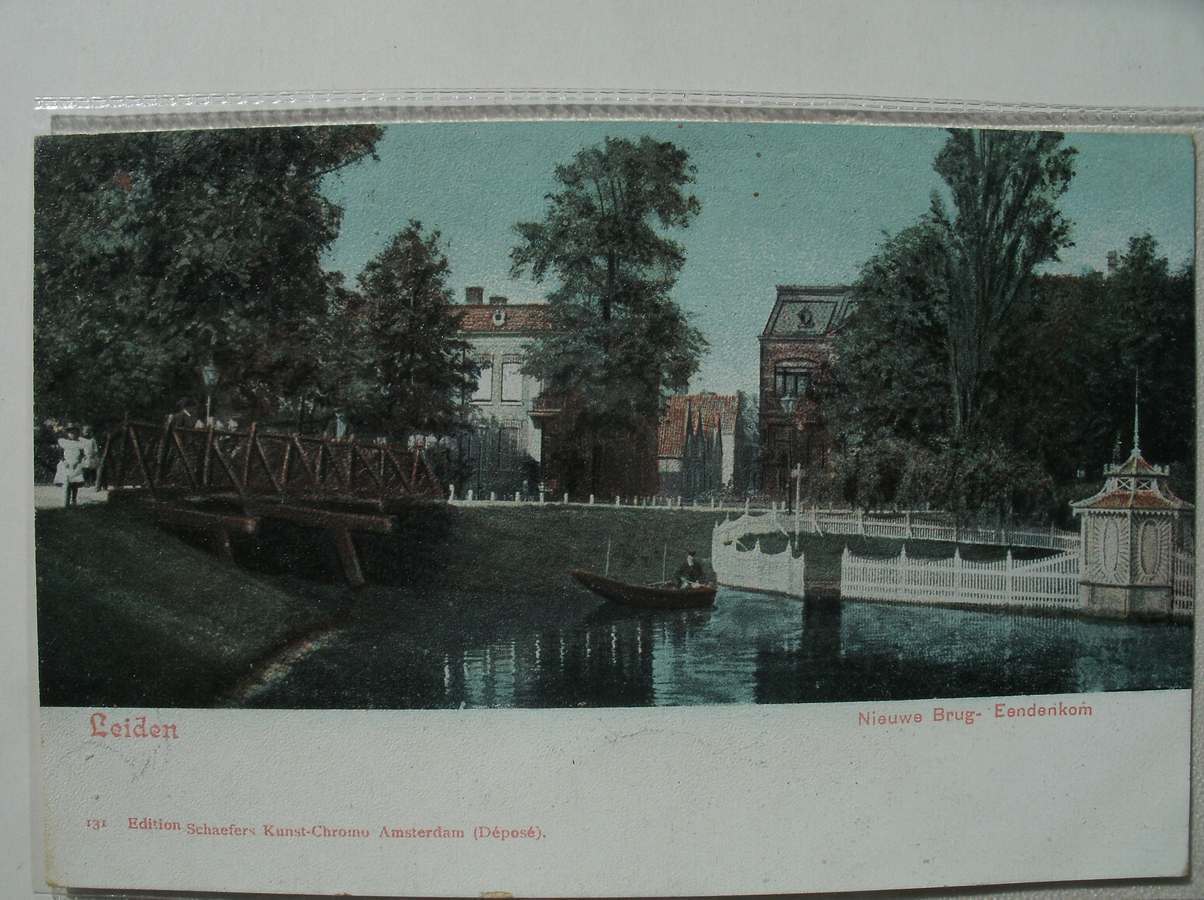 postcard. ansichtkaart. postkarte. - Leiden. Nieuwe brug. Eendenkom.