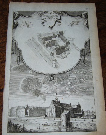 antique print (prent) - De oude nonnen- genaamt marien-kamp nu `t gasthuis. (Amsterdam).