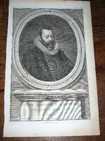 antique print (prent) - Pieter Dirkszoon Hasselaer, schepen en raad der stad Amsterdam.